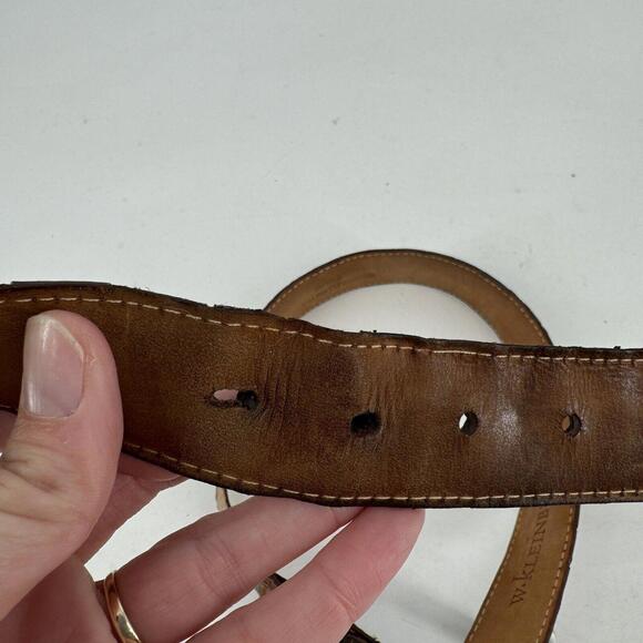 W. Kleinberg belt mens belt 38 brown leather alligator designer office work - Picture 5 of 9